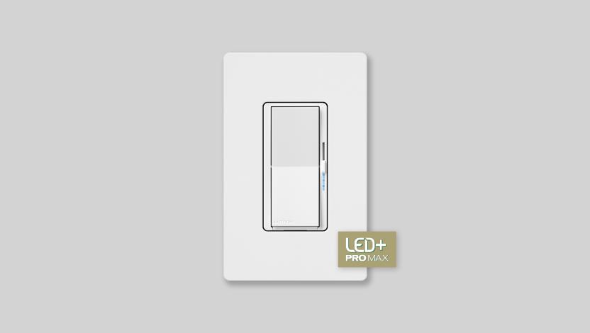 Diva LED+ Pro Max Dimmer with paddle-style control, slide dimmer, and soft-glow locator light.