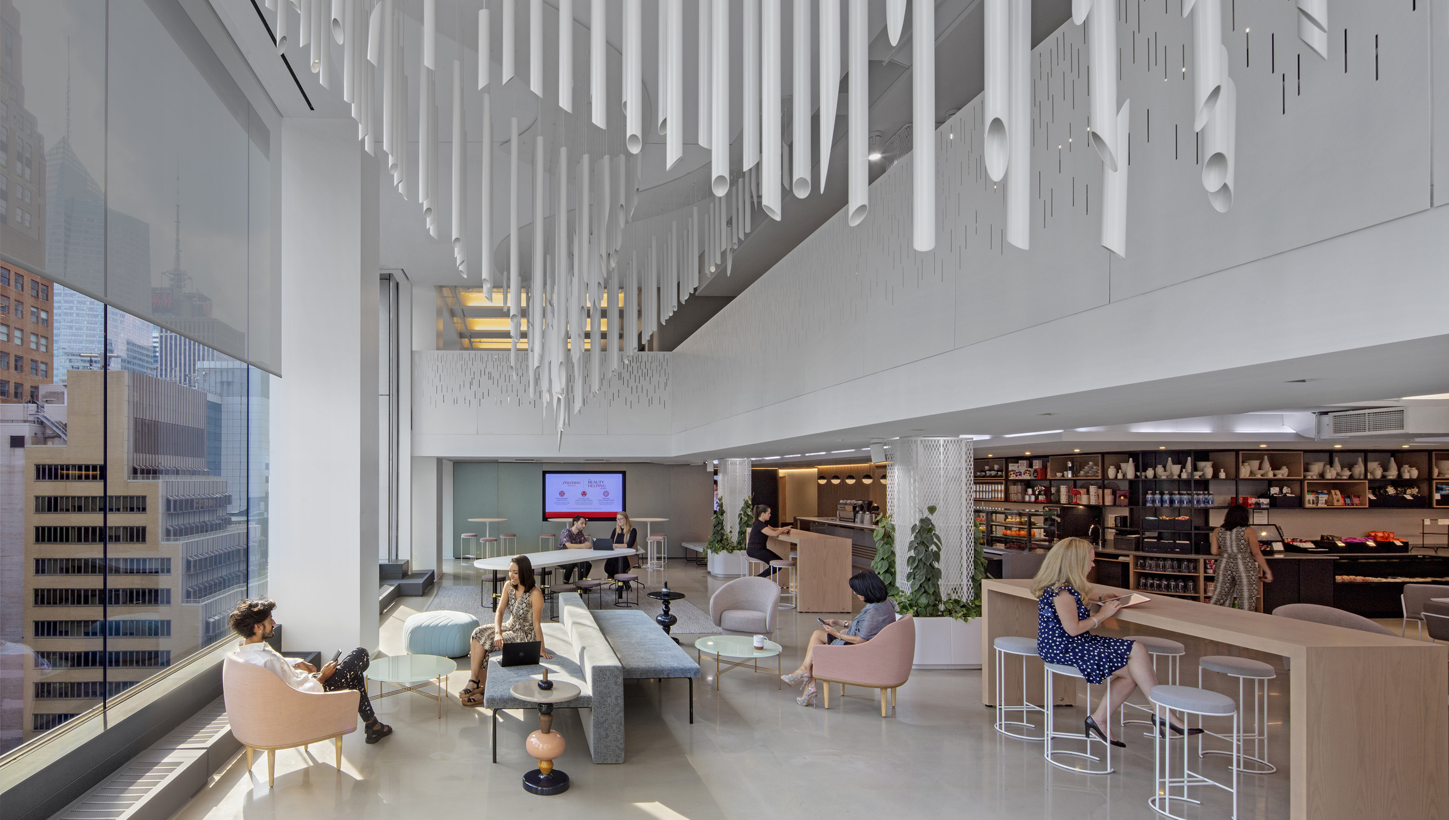 A New York City commercial collaborative space with Lutron roller shades. Photo © Eric Laignel LLC