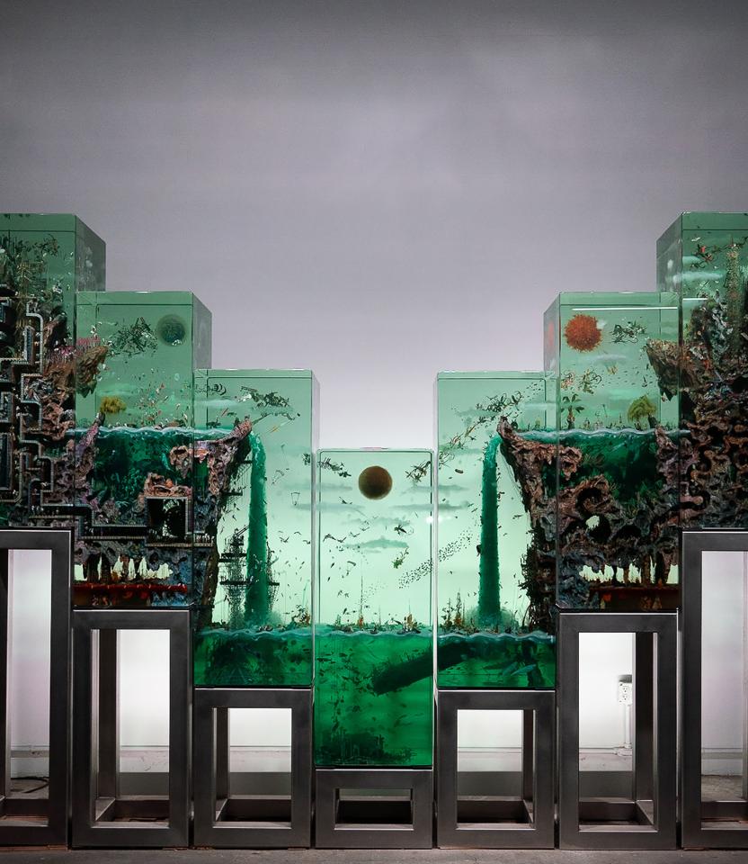 dustin-yellin-event-art-piece-white