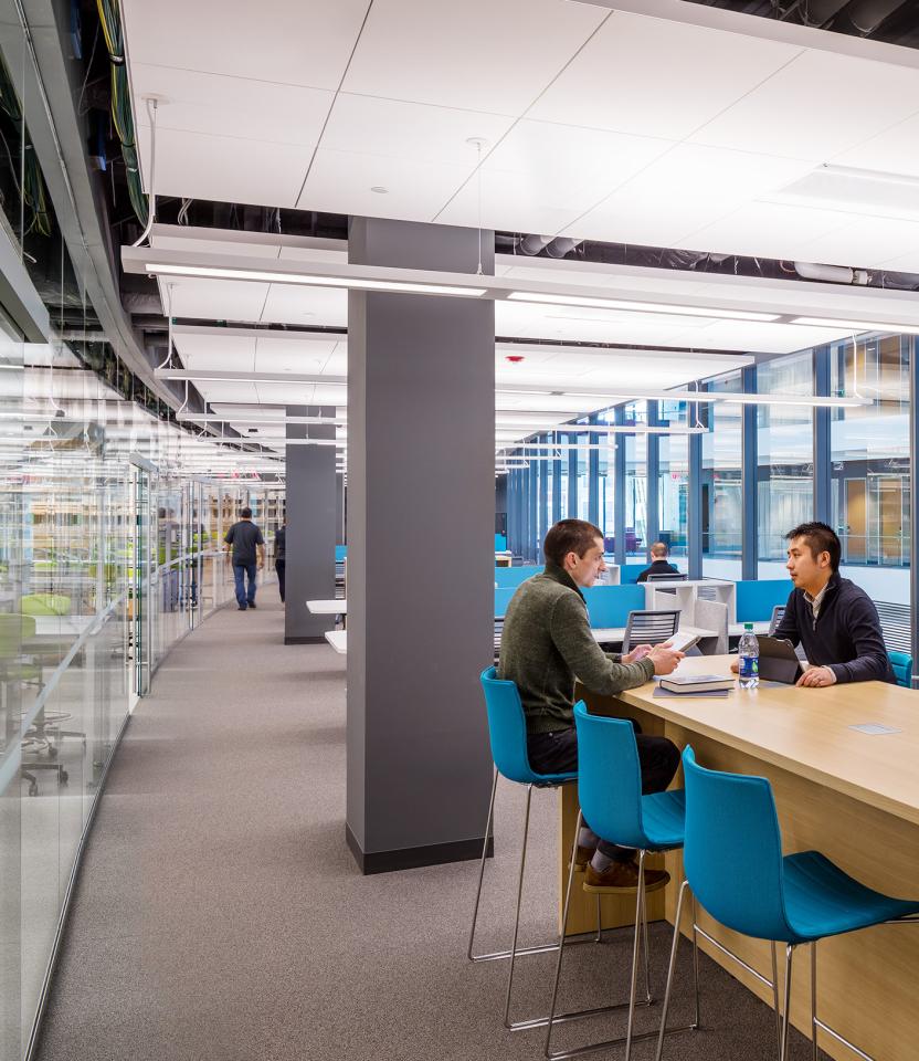A Northeastern University commercial collaborative spaces with Lutron Quantum. Warren Jagger Photography