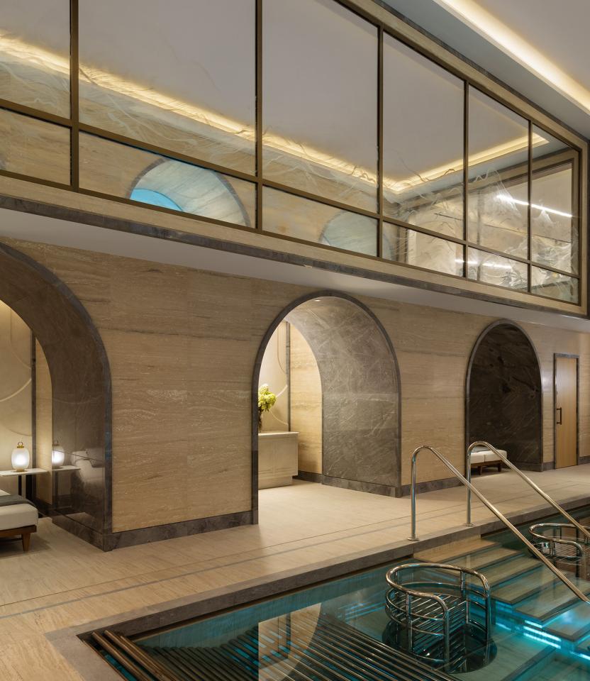 A London hospitality gym & spa with Lutron Quantum. Photography John Athimaritis