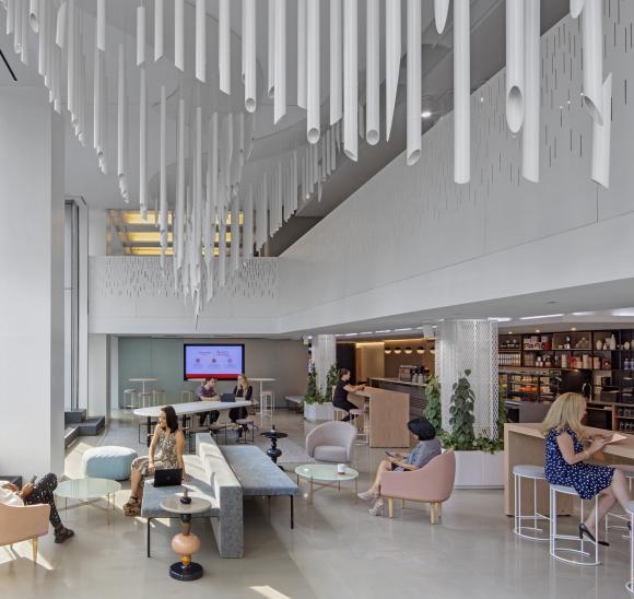 A New York City commercial collaborative space with Lutron roller shades. Photo © Eric Laignel LLC
