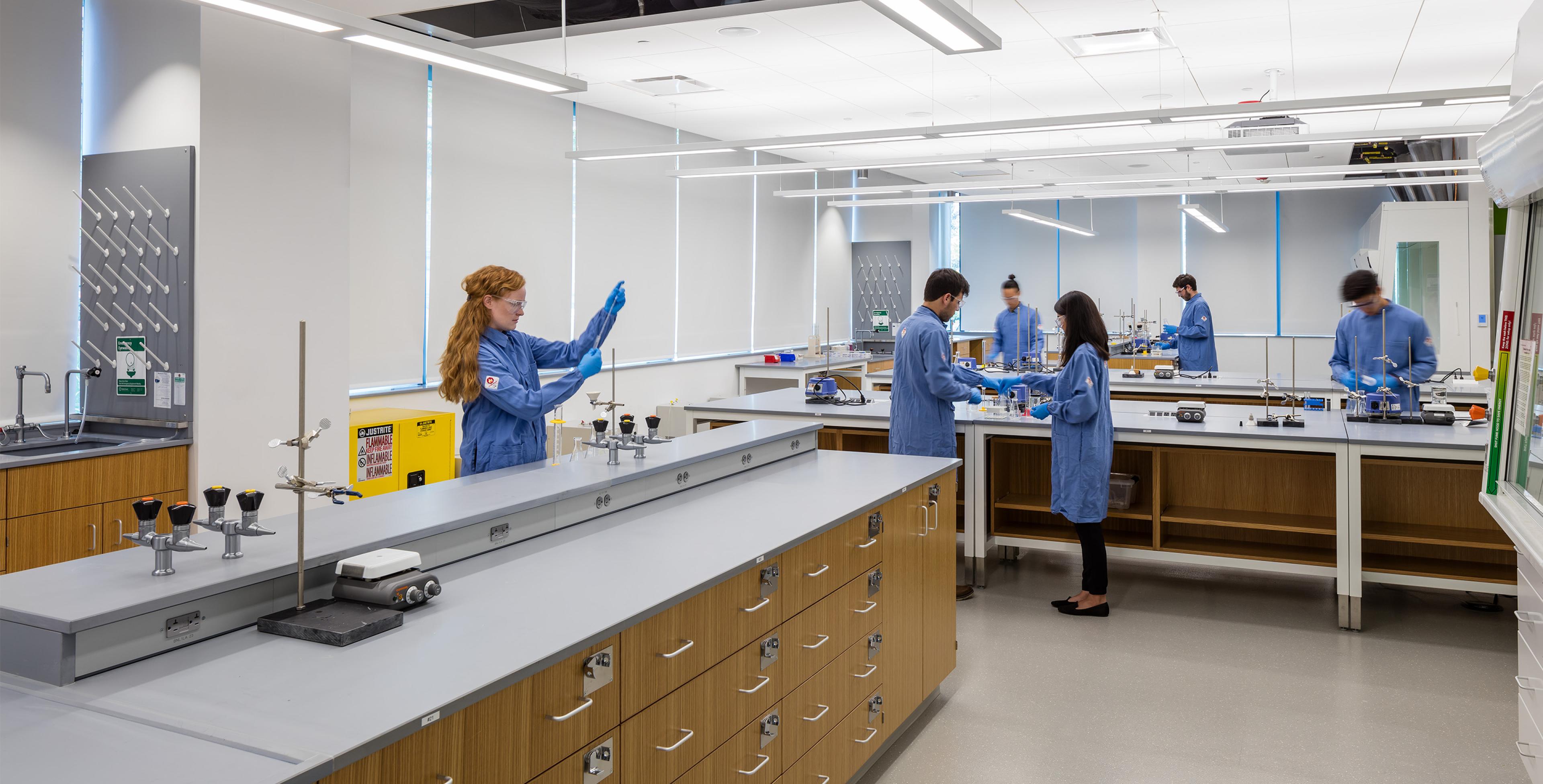Modern college laboratory featuring Vive lighting control.