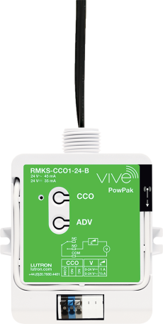 Low-voltage RF module providing dry contact closure output for system integration.