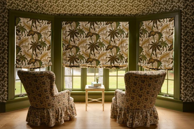 Roman shades with custom fabric