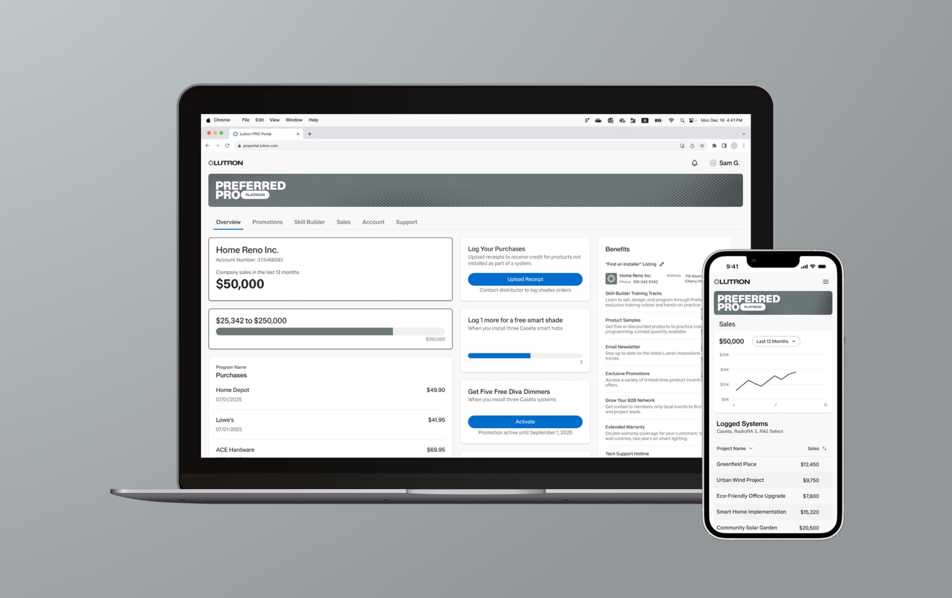 A glimpse of the Preferred Pro web app dashboard on desktop and mobile.